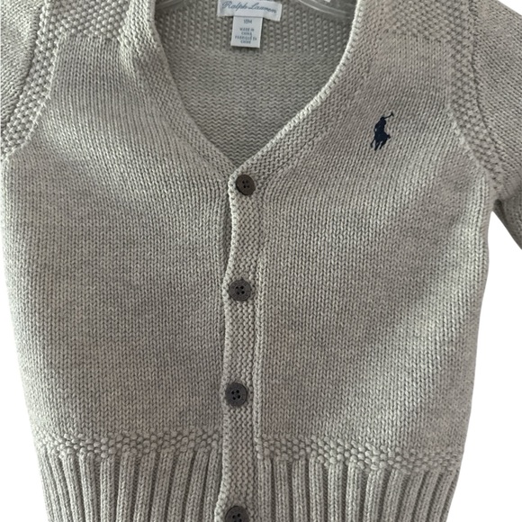 Ralph Lauren Light Gray Knit Cardigan - Picture 1 of 4